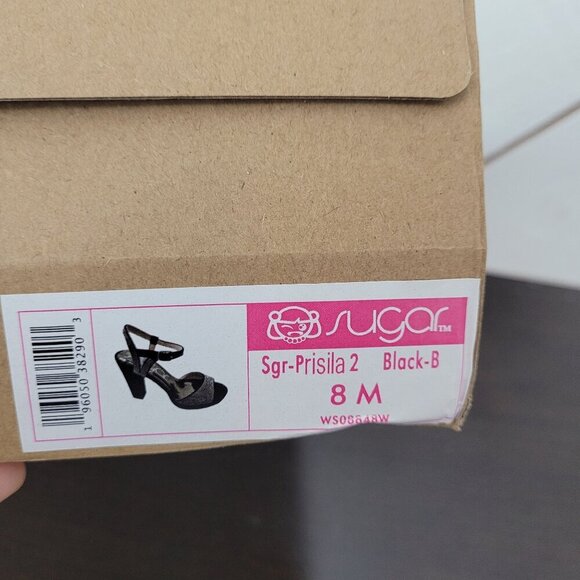 NEW Sugar Priscila2 Rhinestones Womens Block Heel Sandals 8M - Picture 8 of 9